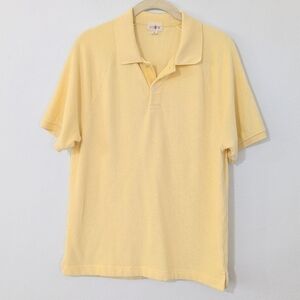 J. Crew Terry Cloth Polo Shirt Short Sleeve Collared French Terry Yellow Small S